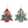 Buffalo Plaid Joy on Tree Wood Ornament - Set of 12 Christmas Ornaments