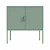 Ava Modern 24\" Metal Accent Cabinet in Sage Green 