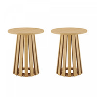 Layla Scandinavian Modern End Table in Light Oak - Set of 2