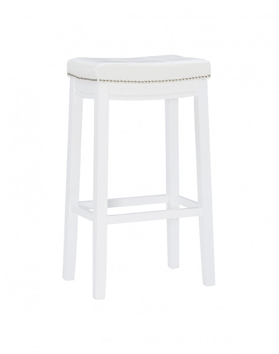 Claridge Fabric Backless Barstool - White