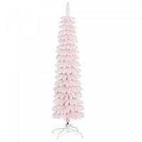HOMCOM 5' Artificial Christmas Tree with Realistic Branches Pink