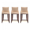 Shubert Modern Wood Upholstered Counter Stool in Tan - Set of 3 