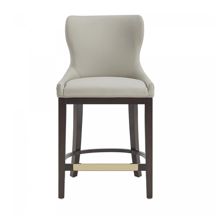 Blair Modern Wood Upholstered Counter Stool in Stone 