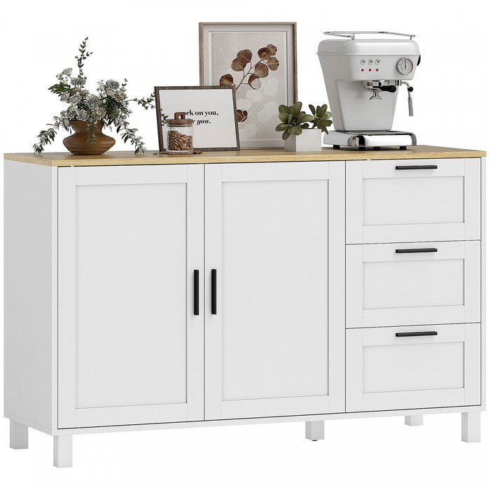 HOMCOM 47" Buffet Cabinet with Soft-Close Doors, Modern Sideboard, White