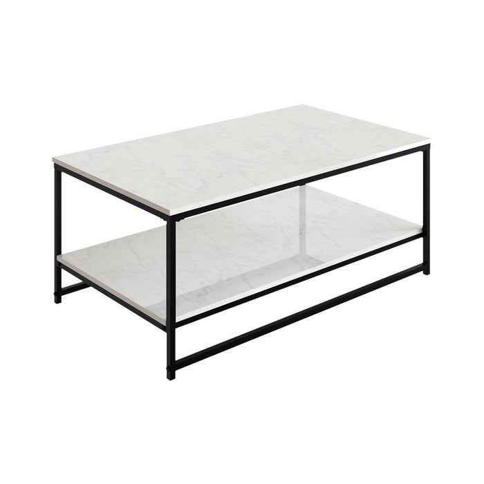 Nimbus Rectangular Coffee Table With Dual Marble Surfaces 