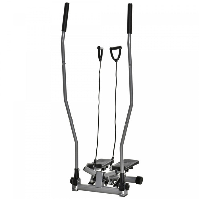 Soozier Twist Stair Stepper Machine With Rocking Handlebars, Silver