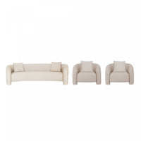 Sylvia Modern Glam 3-Piece Sofa Set in Gold Dust