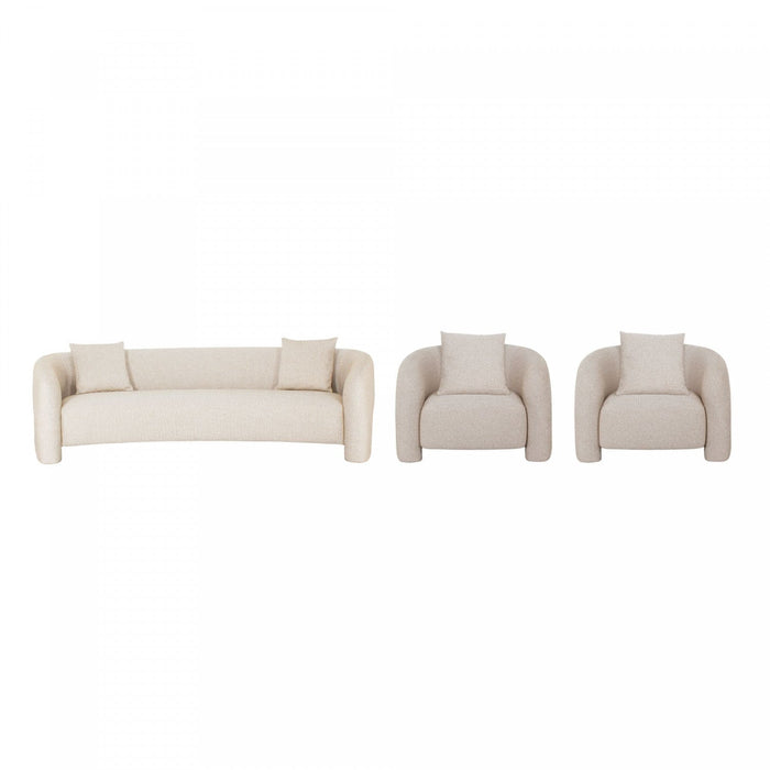 Sylvia Modern Glam 3-Piece Sofa Set in Gold Dust 