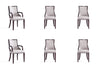 Grand Traditional 6-Piece Dining Chair Set in Light Gray 