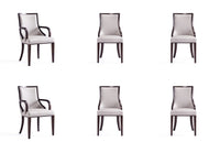 Grand Traditional 6-Piece Dining Chair Set in Light Gray 