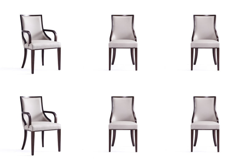 Grand Traditional 6-Piece Dining Chair Set in Light Gray 