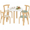 Qaba Kids Table and Chair Set, Wooden Toddler Table and 4 Chairs Set for Arts, Crafts, Drawing, Reading, for Playroom, Nursery, Classroom, for Boys Girls 3-8 Years, Green