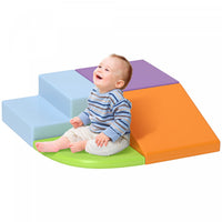 Qaba 4 Pieces Soft Play Foam Climbing Blocks, Indoor Modular Kids Play Toys, Lightweight Interactive