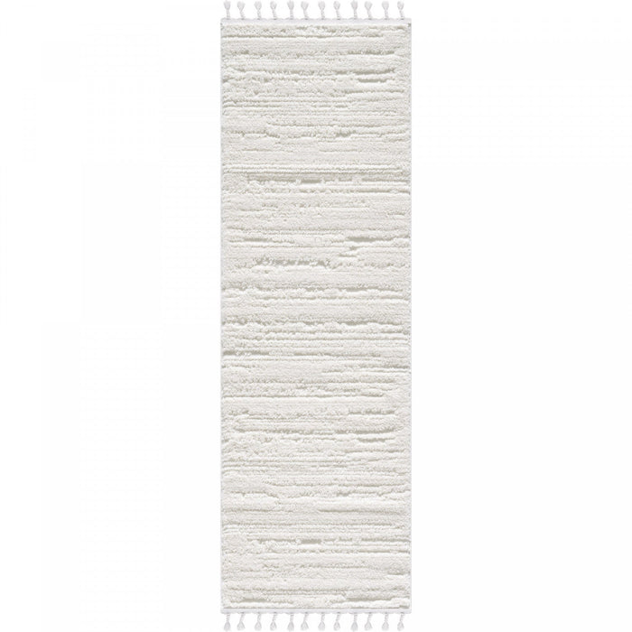 Quinto Cream Waves Shag Area Rug - 2'7\" x 8'