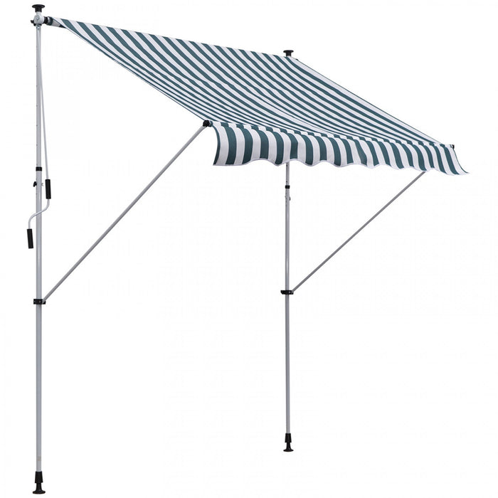 Outsunny 6.6'x5' Manual Retractable Patio Awning Window Door Sun Shade Deck Canopy Shelter Water Res