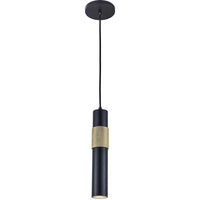 Dainolite Passwell 1 Light Pendant Matte Black/Aged Brass Lamp