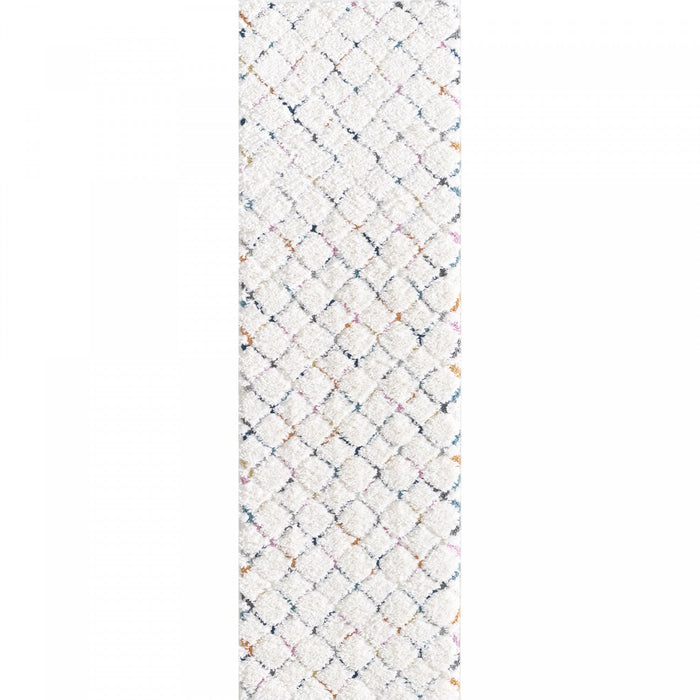 Lola Lattice Shag Area Rug - 2'7\" x 8'