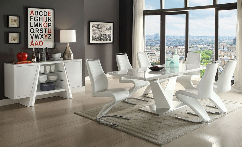 Pollock Dining Chair, White Faux Leather (set Of 2) 