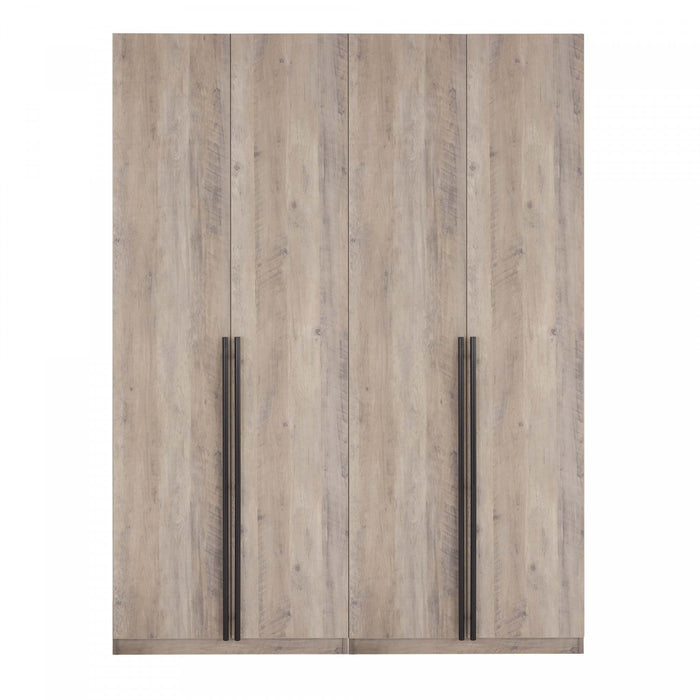 Lee Modern 2-Piece Wardrobe Closet in Rustic Gray Armoire 