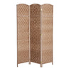 Homcom Double Hinged Woven Wicker Room Divider And Privacy Screens