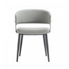 Luce Modern Metal Textured Vegan Leather Dining Chair in Stone Gray 