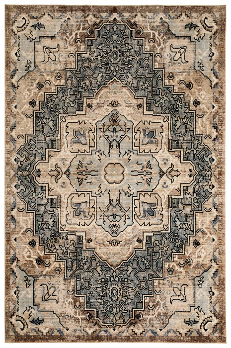 Esmira Traditional Blue Washable Rug 5'0\" x 7'6\" Indoor Area Rug 