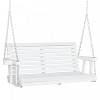Outsunny 2 Seater Porch Swing Wooden Patio Swing Chair Seat With Cup Holder And Chains Outdoor Swing