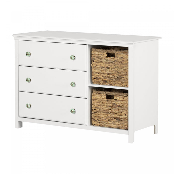 Balka 3-drawer Dresser With Baskets - Pure White 