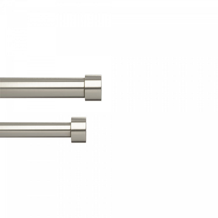 Umbra Cappa Nickel Steel Expandable Double 1\" Curtain Rod - 66\"-120\" 