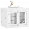 Pawhut 31.5in Dog Crate Furniture With 360° Rotatable Removable Dog Bowls, Dog Kennel Side End Table