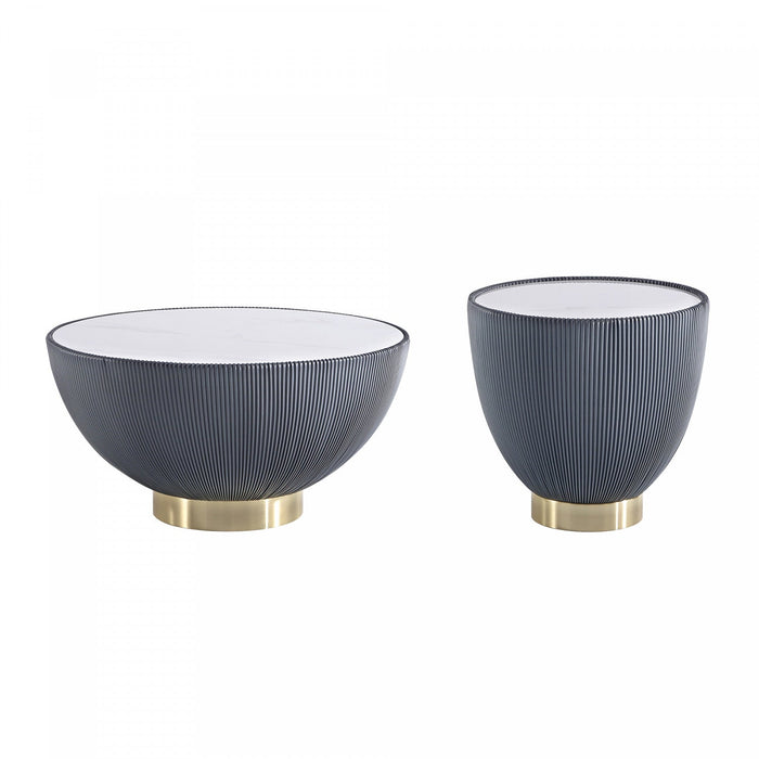 Anderson Modern 2-Piece Coffee Table & End Table Set in Gray 