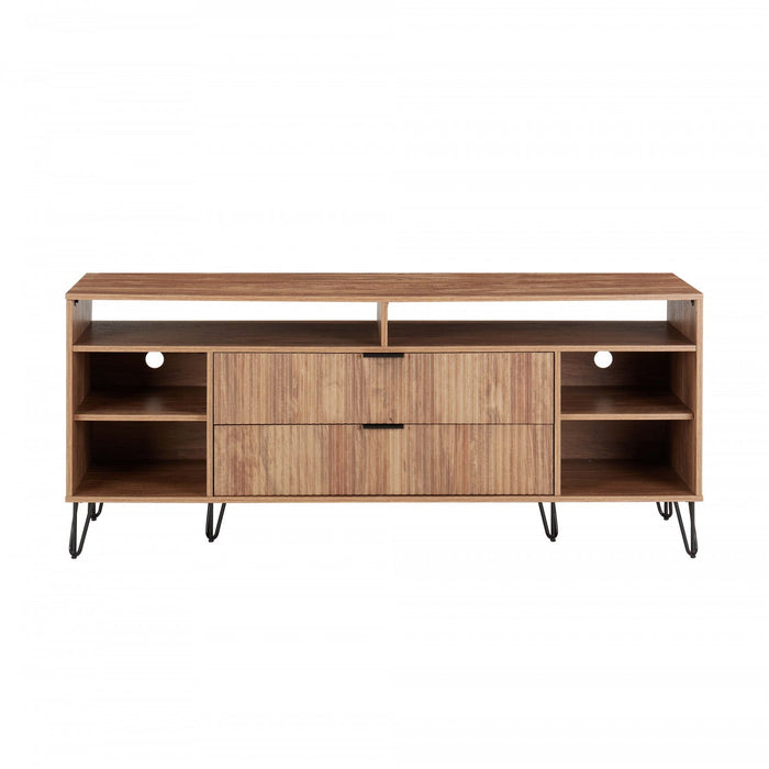 Dumbo Modern 63\" Fluted TV Stand in Golden Brown 