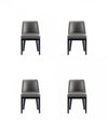Gansevoort Modern Wood Vegan Leather Dining Chair in Graphite - Set of 4 