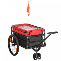 Aosom Bike Cargo Trailer & Wagon Cart, Multi-use Garden Cart With Removable Box, 20'' Big Wheels, Re