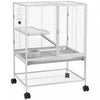 Pawhut Small Animal Cage With Wheels, Pet Playpen For Rat, Kitten, Ferrets, Chinchillas With Bottom 