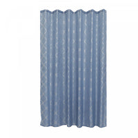 Polyester Silver Foil Trellis Printed Shower Curtain Blue