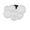 Dainolite Miles 3 Light Flush Mount Matte Black Frosted Glass Lamp