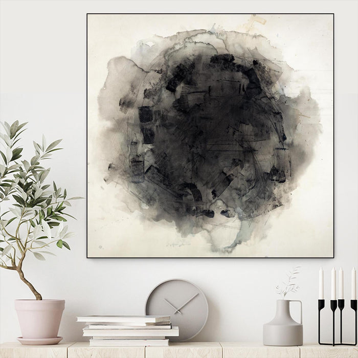 \"Positives And Negatives I\" Canvas Framed Black 20x20 Wall Art