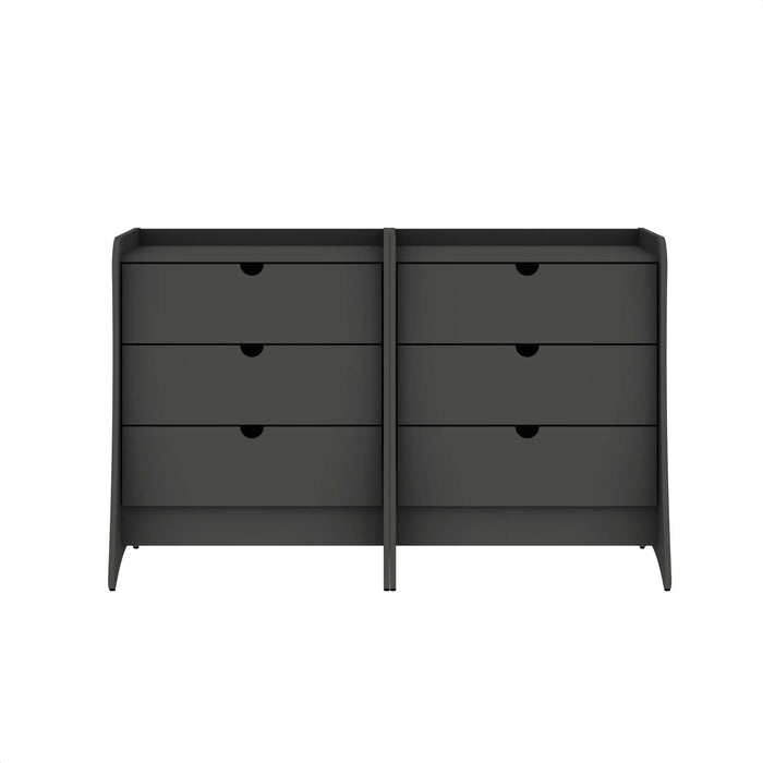 Coney Mid-Century Modern 28\" Nightstand in Charcoal Gray (3-Drawer) - Set of 2 