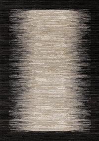 Amelia Dense Black Beige Border Area Rug - 7'10