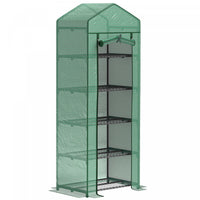 Outsunny Mini Greenhouse Outdoor Flower Stand Pe Cover Portable 27