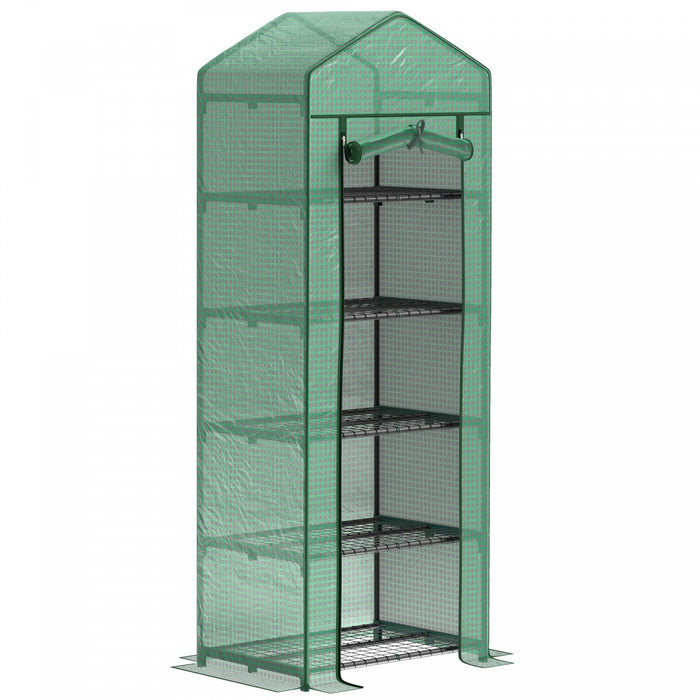 Outsunny Mini Greenhouse Outdoor Flower Stand Pe Cover Portable 27\" X 19\"