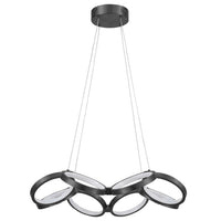 Dainolite Philo Chandelier 64w Matte Black White Silicone Diffuser Lamp