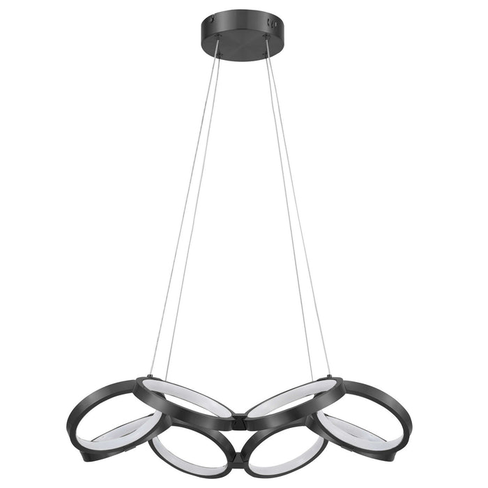 Dainolite Philo Chandelier 64w Matte Black White Silicone Diffuser Lamp