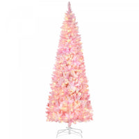 Homcom 7.5ft Snow Flocked Artificial Christmas Tree W/ Led Light