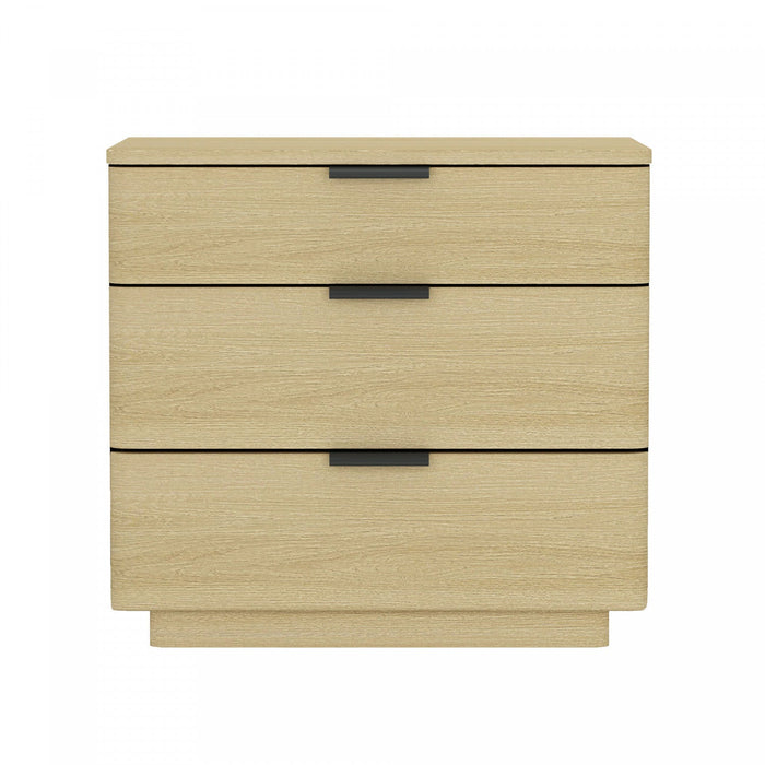 Payton Modern 26\" Nightstand in Natural Oak (3-Drawer) 