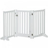 Pawhut Foldable Dog Gate With Door, 3 Panels Freestanding Pet Gate With Support Feet Indoor Playpen 