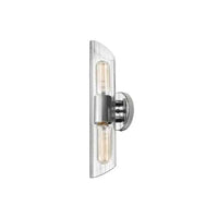 Dainolite Samantha 2 Light Vanity Light Short Polished Chrome Clear Fluted Glass Lamp