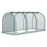 Outsunny 9 X 4ft Crop Cage With 3 Zippered Doors And Ground Stakes Green