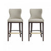 Blair Modern Wood Upholstered Barstool in Stone - Set of 2 Bar Stool 